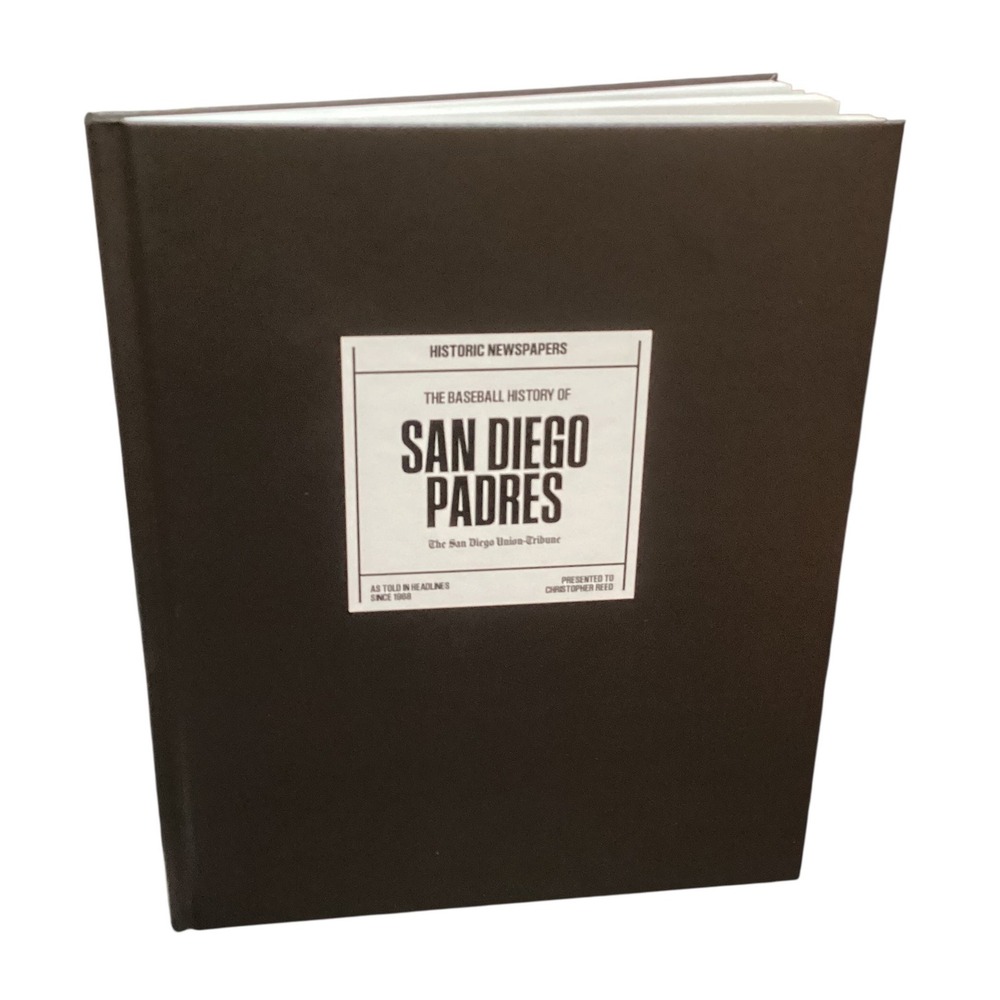 San Diego Padres Baseball History Book Signed Chris Reed Historic Newspaper Rare